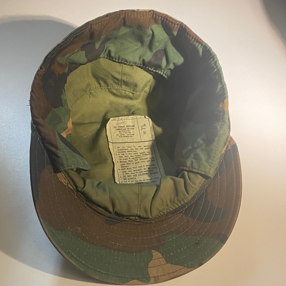 Camouflage Military Style Cap Hat Ear Flap Fitted size 7 1/4 - Picture 5 of 5